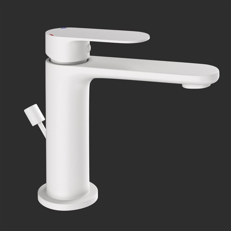 Picture of Single Lever Basin Mixer with Popup Waste - White Matt