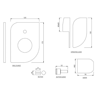 Picture of Exposed Part Kit of Single Lever Hi Flow In-wall Diverter