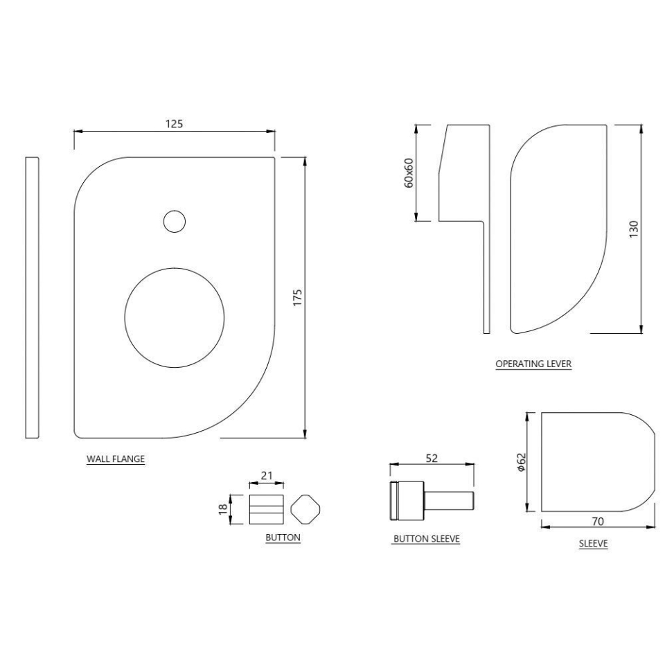 Picture of Exposed Part Kit of Single Lever Hi Flow In-wall Diverter