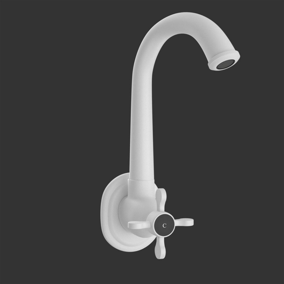 Picture of Sink Tap with Regular Swivel Spout - White Matt