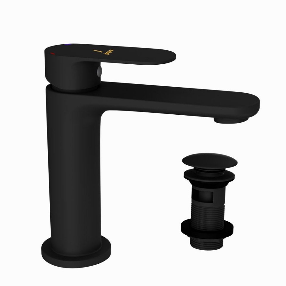 Picture of Single Lever Basin Mixer with click clack waste - Black Matt