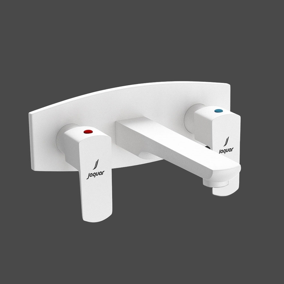 Picture of 3 Hole Basin Mixer Wall Mounted - White Matt