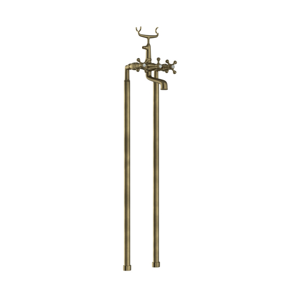 Picture of Bath & Shower Mixer with Telephone Shower Crutch - Antique Bronze