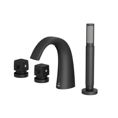 Picture of 4-Hole Thermostatic Bath & Shower Mixer - Black Matt