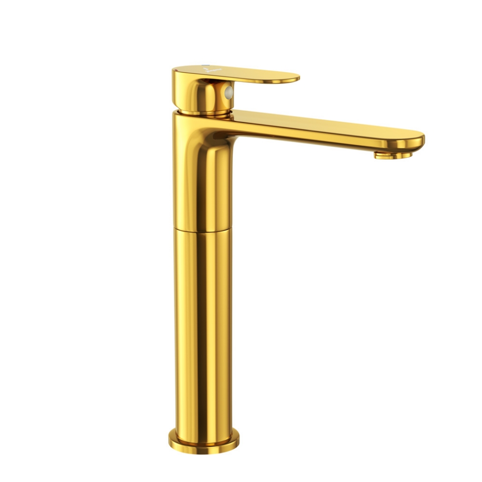 Picture of Single Lever High Neck Basin Mixer - Gold Bright PVD