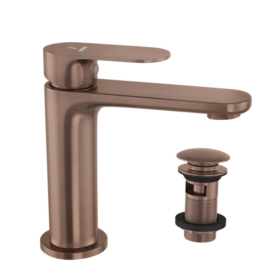 Picture of Single Lever Basin Mixer with click clack waste - Antique Copper