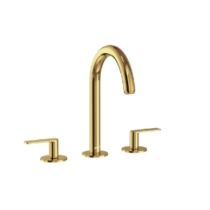 Picture of 3-Hole Basin Mixer with Pipe Spout - Gold Bright PVD