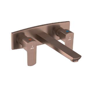 Picture of ก๊อกผสมอ่างล้างหน้า 3 หลุม ติดผนัง - สีทองแดงโบราณ