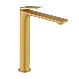 Picture of Single Lever High Neck Basin Mixer - Lever: Gold Bright PVD | Body: Gold Matt PVD