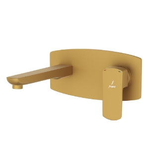 Picture of ก๊อกผสมอ่างล้างหน้าแบบก้านเดี่ยวไม่มีสสะดือป๊อปอัฟ แบบวาล์ว manual - สีทองด้าน PVD