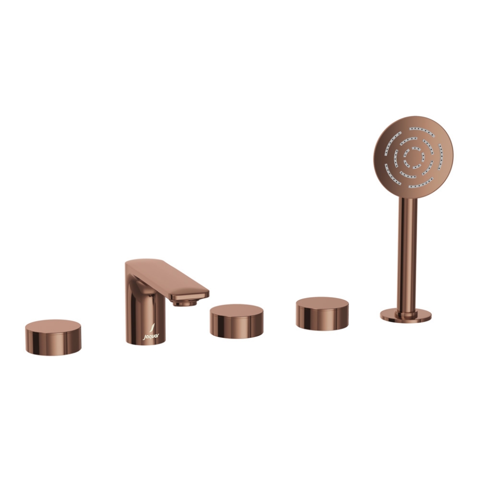 Picture of ก๊อกผสมอ่างอาบน้ำและฝักบัว 5 หลุม - สีทองแดง พีวีดี