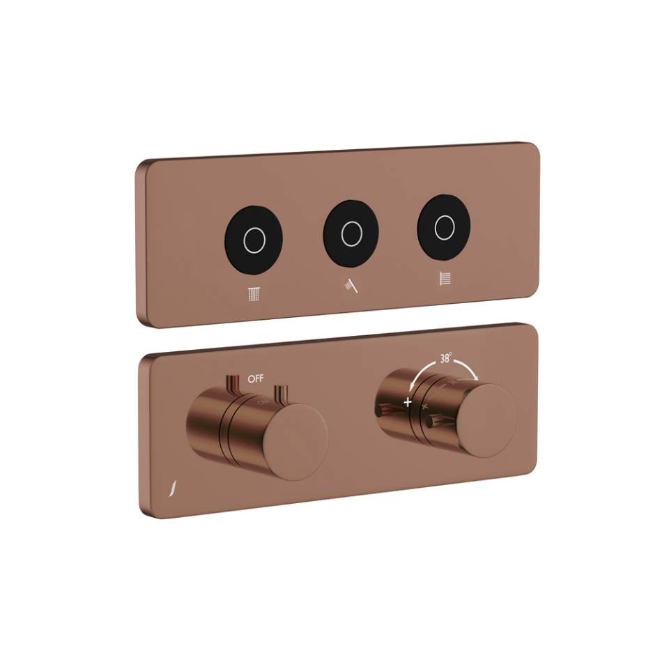 Picture of ชุดชิ้นส่วนภายนอกของระบบฝักบัวชนิด 3 ช่องทางออกแบบสัมผัสรุ่น CLOUD - สีทองอมชมพูเคลือบ PVD