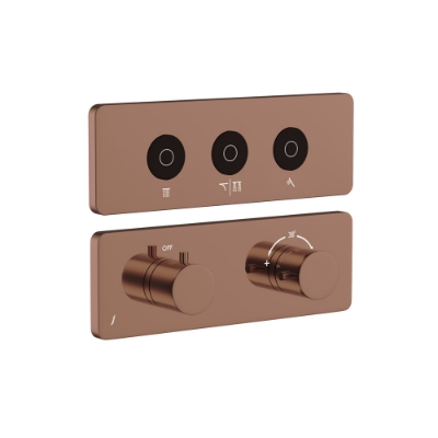 Picture of ชุดชิ้นส่วนภายนอกของระบบฝักบัวชนิด 3 ช่องทางออกแบบสัมผัสรุ่น CLOUD - สีทองอมชมพูเคลือบ PVD