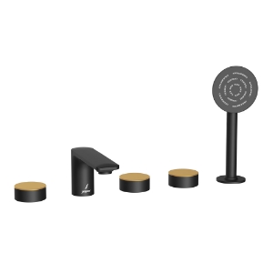 Picture of ก๊อกผสมอ่างอาบน้ำและฝักบัว 5 หลุม - ก้านคันโยกสีทองด้านเนือ้ | พีวีดี ตัวสีทองด้าน