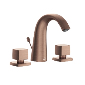 Picture of ก๊อกผสมอ่างล้างหน้า 3 หลุม พร้อมสะดือแบบป็อปอัพ - สีทองแดงโบราณ