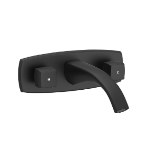 Picture of ก๊อกผสมอ่างล้างหน้า 3 หลุม ติดผนัง - สีดำด้าน