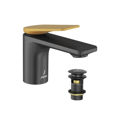 Picture of ก๊อกผสมแบมีตัวสะดือ - ก้านคันโยกสีทองด้านเนือ้ | พีวีดี ตัวสีทองด้าน