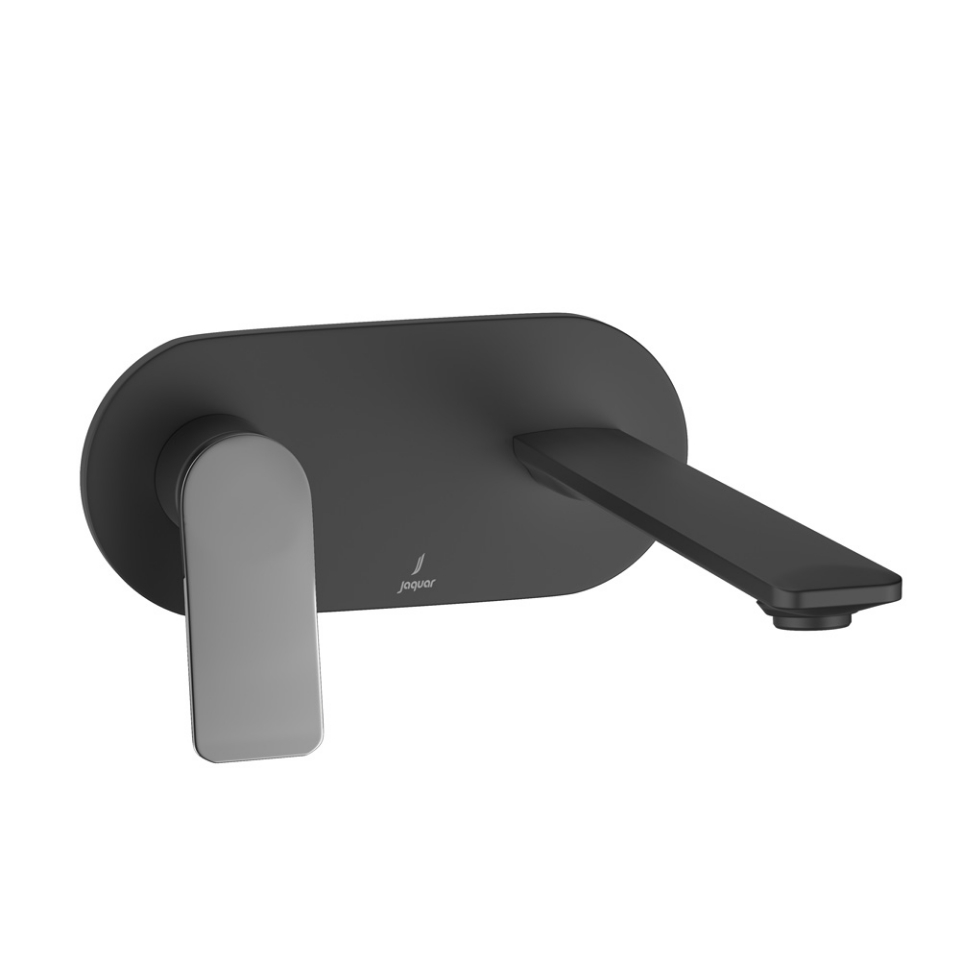 Picture of ชุดชิ้นส่วนภายนอกของวาล์วแมนนวลฝังผนังแบบก้านเดี่ยว (วาล์วอยู่ทางด้านซ้าย) - ก้าน: สีโครมดำ | ตัวฐาน: สีดำด้าน