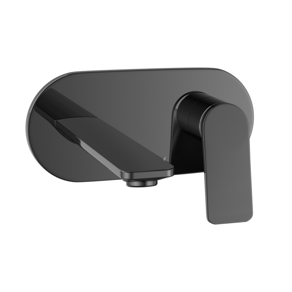 Picture of วาล์วก้านโยกก๊อกผสมฐานติดผนัง  - สีโครมดำ