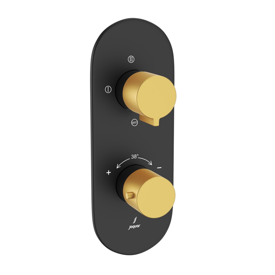 Picture of Aquamax ก๊อกผสมยืนอาบน้ำพร้อมวาล์วเปลี่ยนทิศทาง 3 ทาง - ก้านคันโยกสีทองด้านเนือ้ | พีวีดี ตัวสีทองด้าน