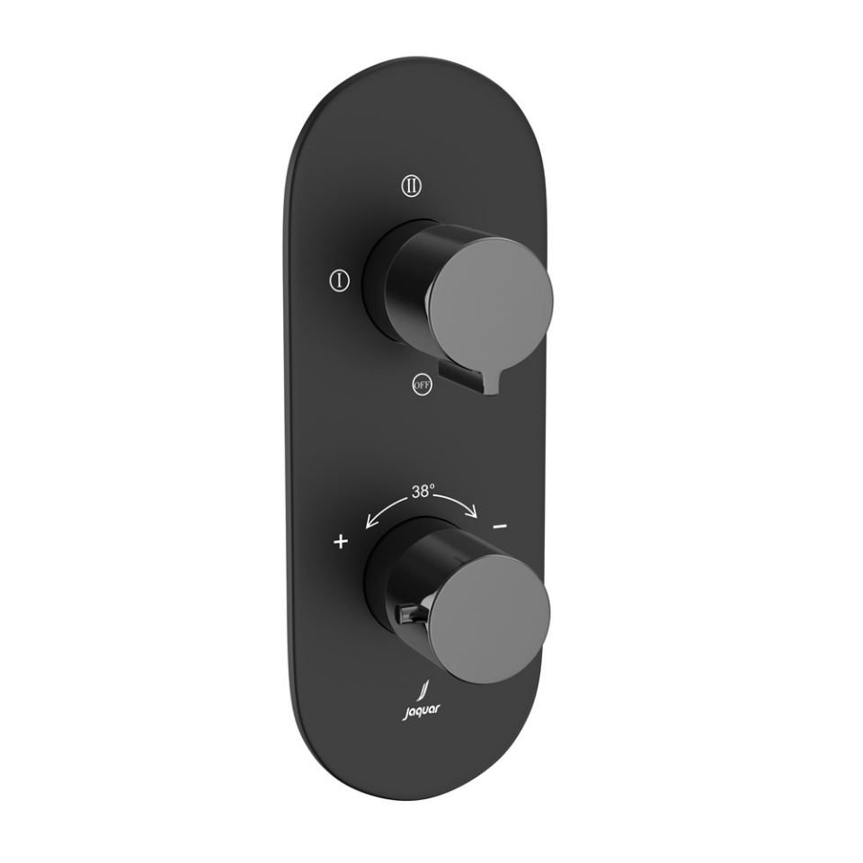 Picture of Aquamax ก๊อกผสมยืนอาบน้ำพร้อมวาล์วเปลี่ยนทิศทาง 3 ทาง - สีดำ และบอดีสีดำด้าน