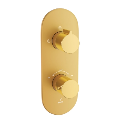 Picture of Aquamax ก๊อกผสมยืนอาบน้ำพร้อมวาล์วเปลี่ยนทิศทาง 2 ทาง - สีทองสว่าง | ตัวบอดี้เป็นสีด้าน